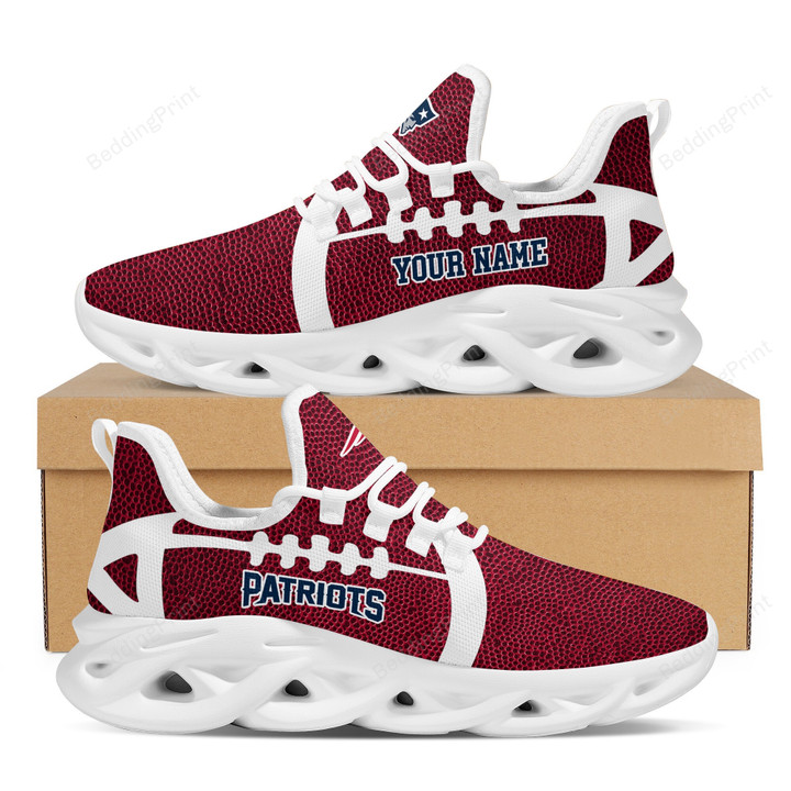 New England Patriots Custom Name NFL Max Soul Shoes