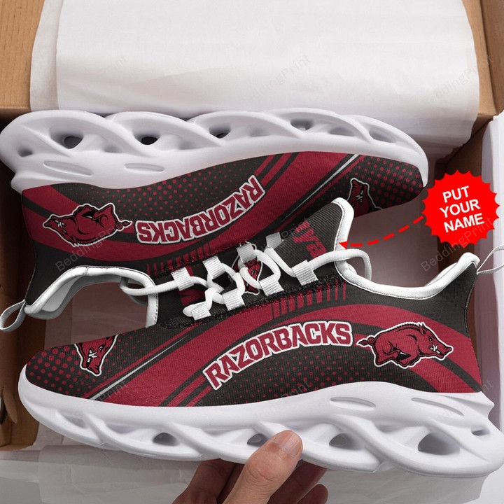 Arkansas Razorbacks Custom Personalized NCAA Max Soul Shoes