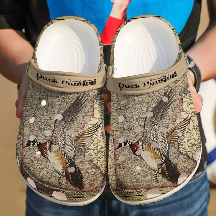 Hunting Duck Crocs Crocband Clogs, Gift For Lover Hunting Duck Crocs Comfy Footwear