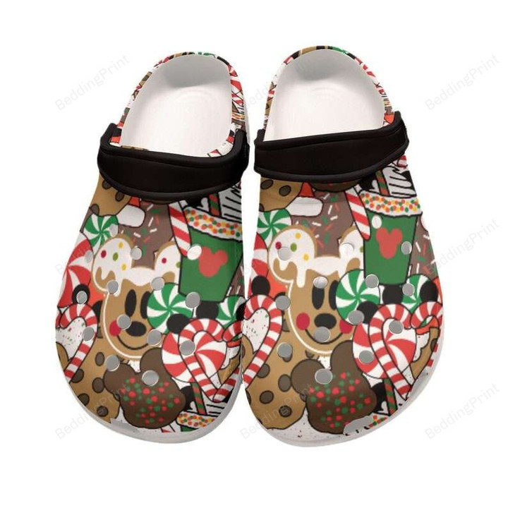 Mickey Mouse Candy Christmas Crocs Crocband Clogs, Gift For Lover Mickey Mouse Candy Christmas Crocs Comfy Footwear