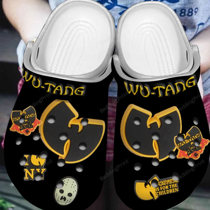 Wu-Tang Clan Hip Hop Black Crocs Crocband Clogs, Gift For Lover Wu-Tang Clan Crocs Comfy Footwear