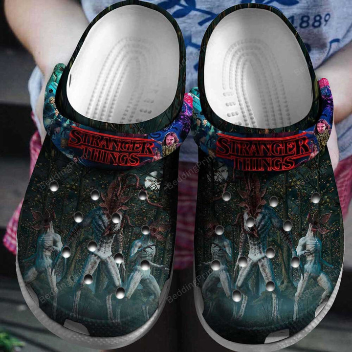 The Demogorgon Stranger Things Crocs Crocband Clogs, Gift For Lover Stranger Things Crocs Comfy Footwear