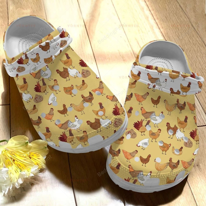 Colors Little Chickens Crocs Crocband Clogs, Gift For Lover Crocs Comfy Footwear