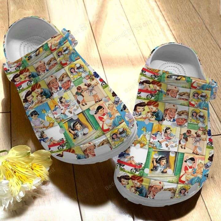 Cute Baby Nurse Crocs Crocband Clogs, Gift For Lover Nurse Crocs Comfy Footwear