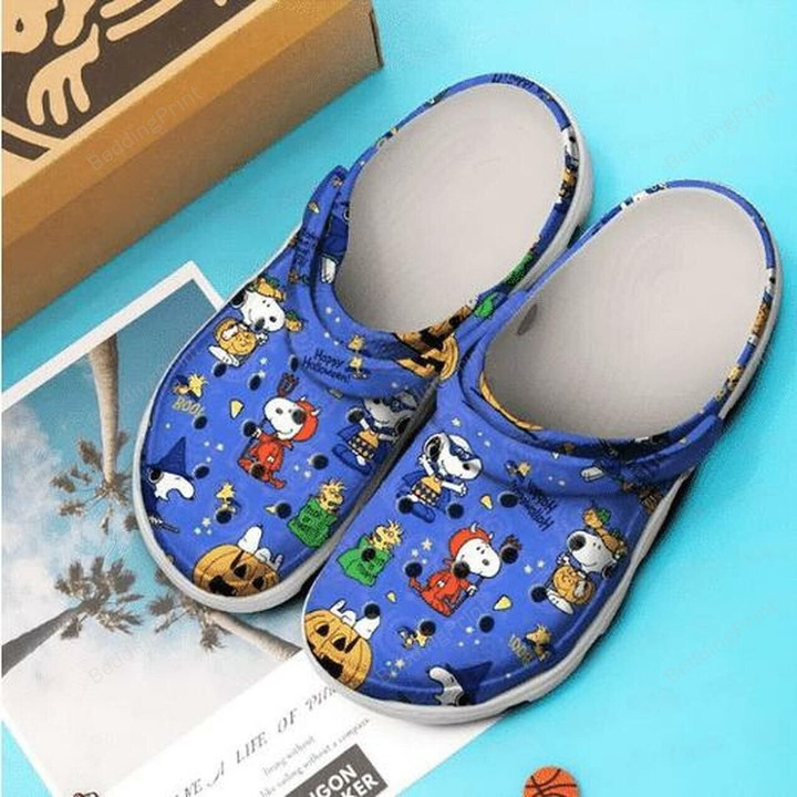 Snoopy Halloween Cartoon Crocs Crocband Clogs, Gift For Lover Snoopy Halloween Crocs Comfy Footwear