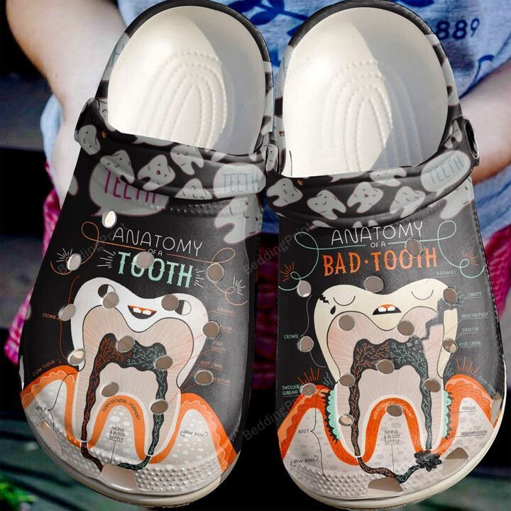 Dentist Tooth Anatomy Crocs Crocband Clogs, Gift For Lover Dentist Tooth Anatomy Crocs Comfy Footwear