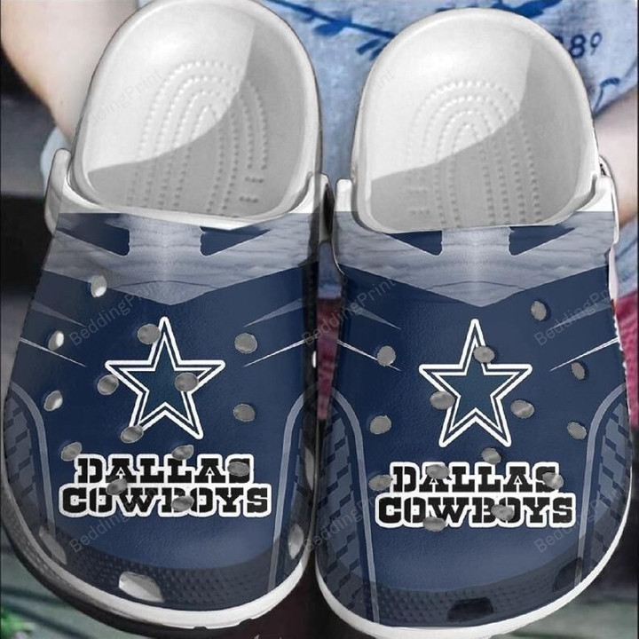 Dallas Cowboys Crocs Crocband Clogs, Gift For Lover Dallas Cowboys Crocs Comfy Footwear