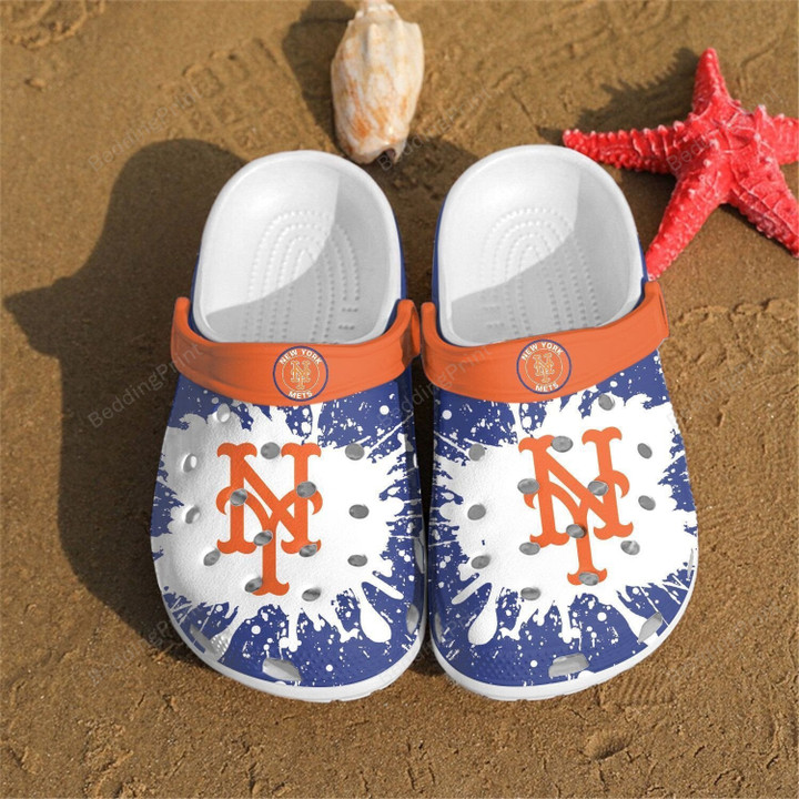 Mlb New York Mets Crocs Crocband Clogs, Gift For Lover Mlb New York Mets Crocs Comfy Footwear