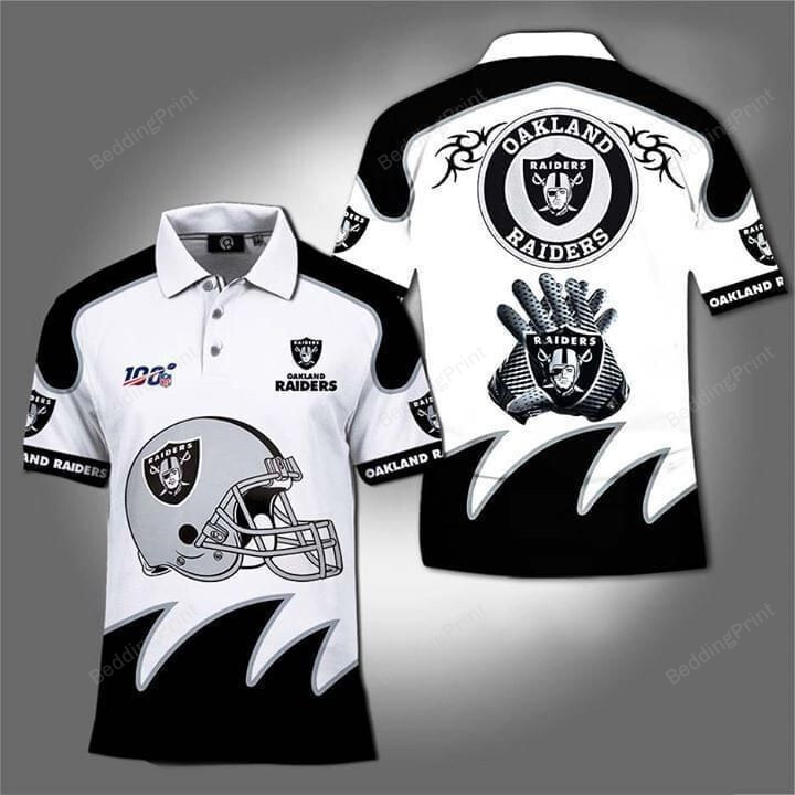 100Th Nfl Oakland Raiders For Football Fan 3D Polo Shirt