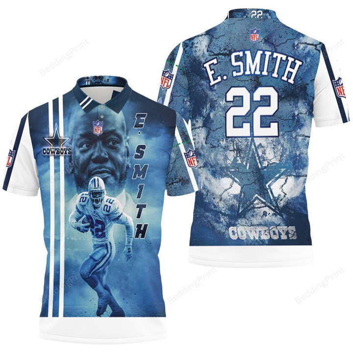 Emmitt Smith Dallas Cowboys 3D Polo Shirt
