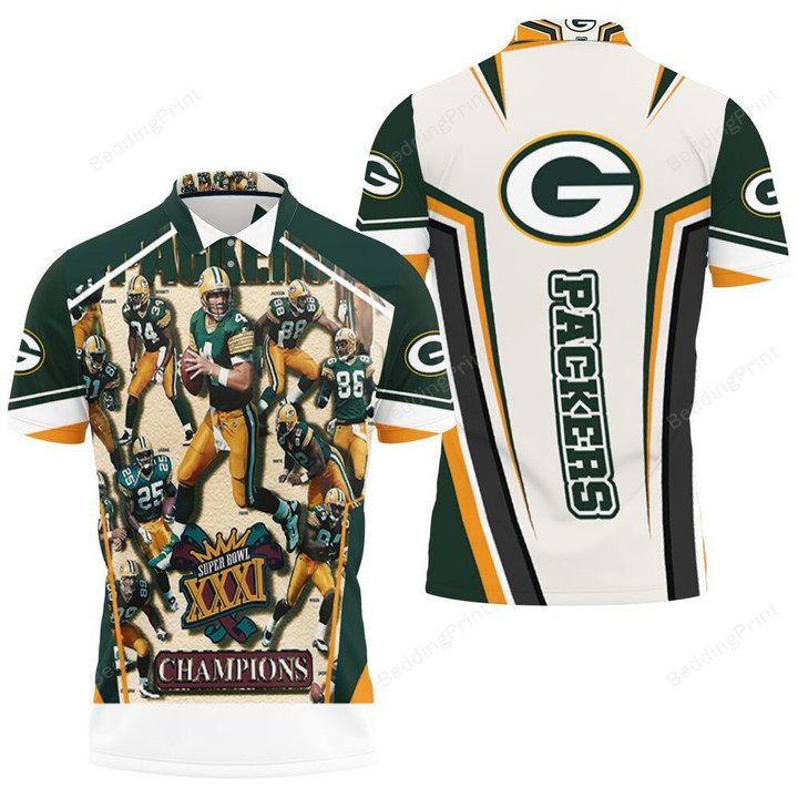 Green Bay Packers Super Bowl Xxxi Champions North Division 3D Polo Shirt
