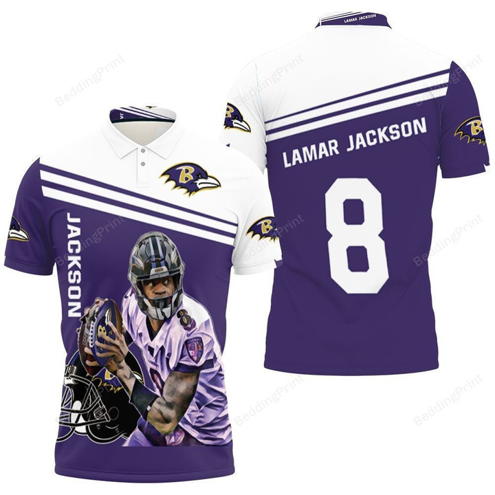 Lamar Jackson Baltimore Ravens Legend 3D Polo Shirt