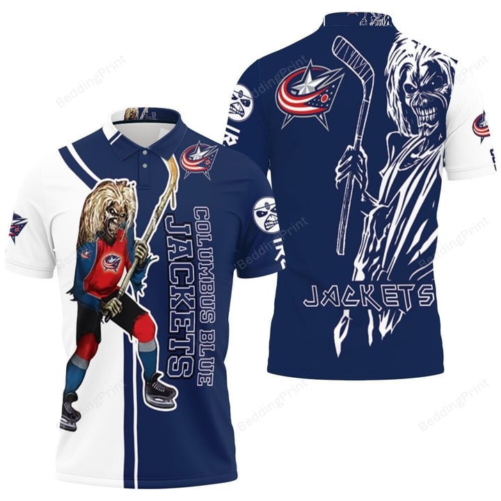 Columbus Blue Jackets And Zombie For Fans Polo Shirt