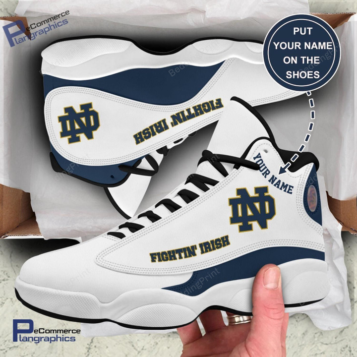 Personalized NCAA Notre Dame Fighting Irish Air Jordan 13 Sneaker , Gift For Lover Notre Dame Fighting Irish AJ13 Unisex Shoes