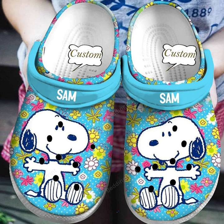 Personalized Snoopy Flowers Crocs Crocband Clogs