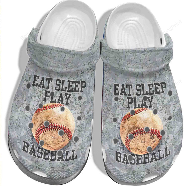 Eat Sleep Play Baseball Crocs Crocband Clogs