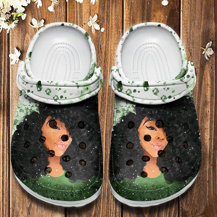 Afro Curly Girl Crocs Crocband Clogs
