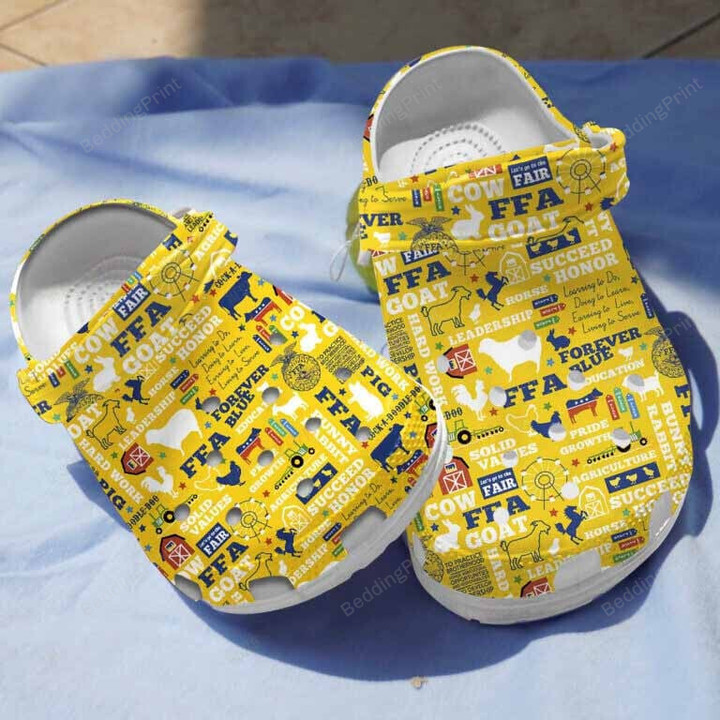 Yellow Agriculture FFA Crocs Crocband Clogs