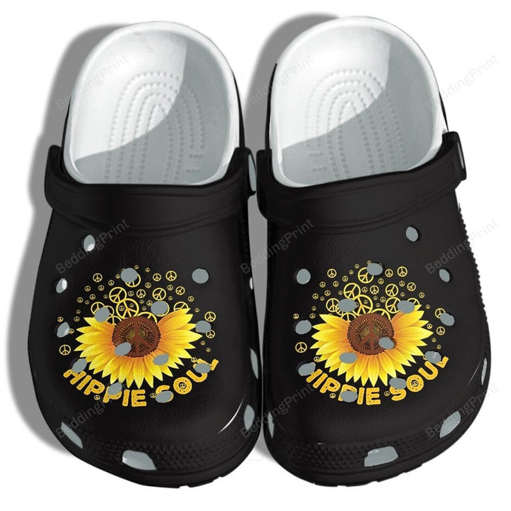 Peace Hippie Soul Sunflower Crocs Crocband Clogs