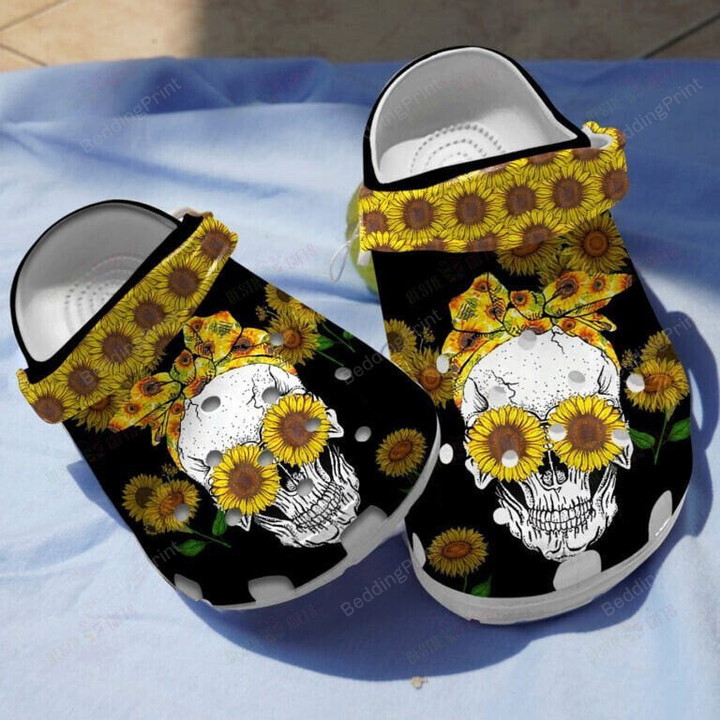 Sunflower Skull Tattoo Crocs Crocband Clogs