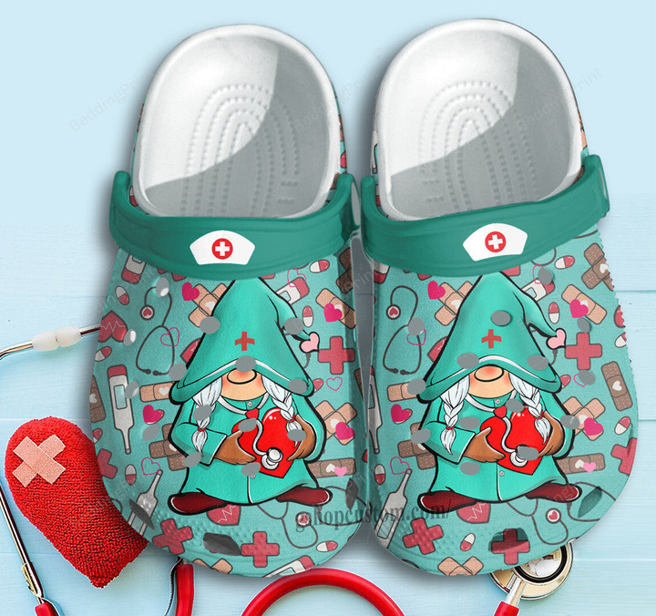 Gnome Nurse With Heart Crocs Crocband Clogs