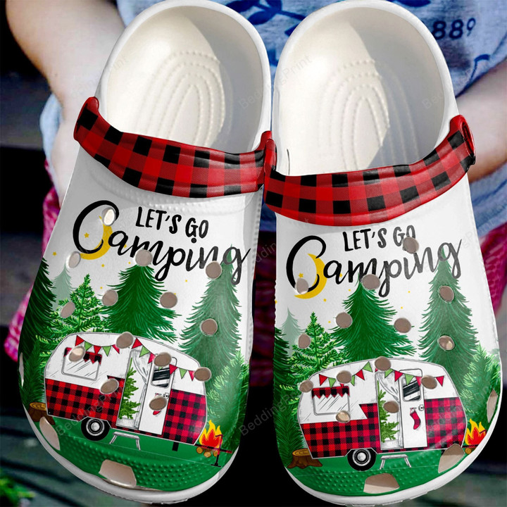 Lets Go Camping Red Gingham Collection Crocs Crocband Clogs