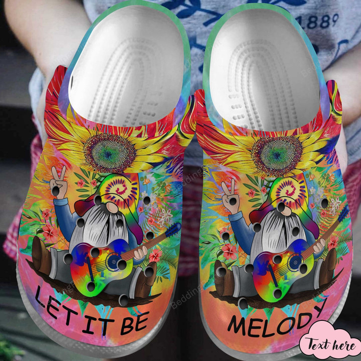 Let It Be Gnomes Hippie Man With Guitar Crocs Crocband Clogs