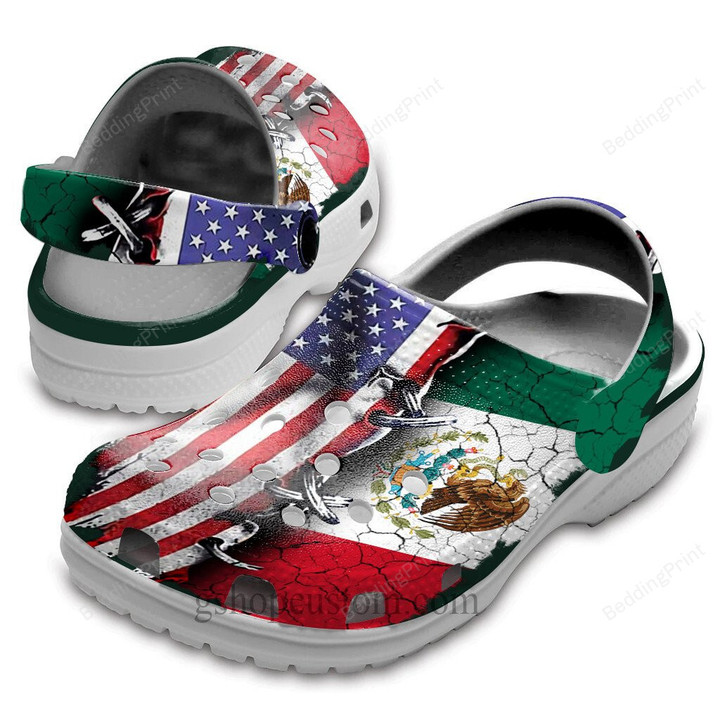 Mexico Flag America Flag Crocs Crocband Clogs