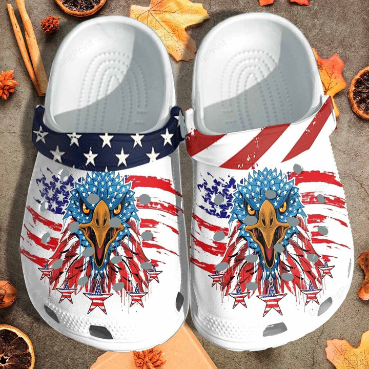 American Flag Eagle Skin Crocs Crocband Clogs