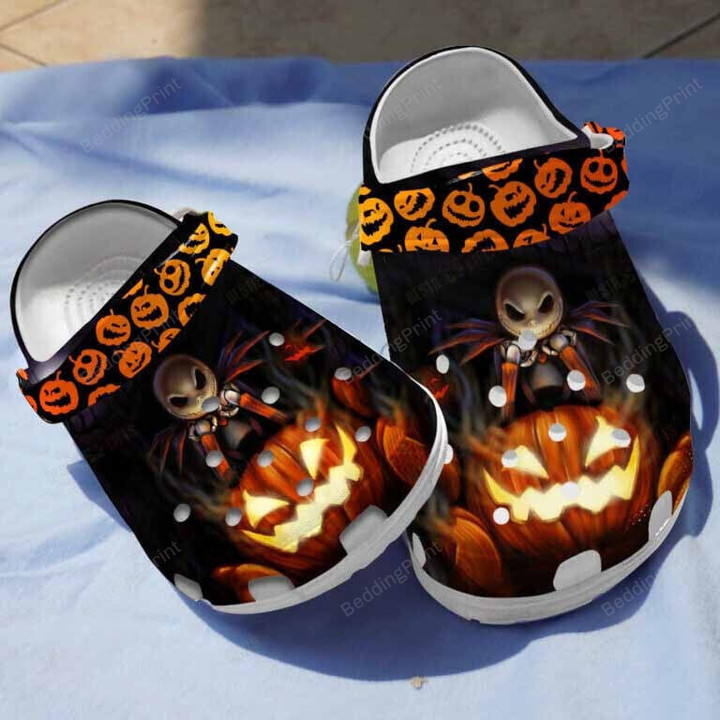 Angry Pumpkin Halloween Crocs Crocband Clogs