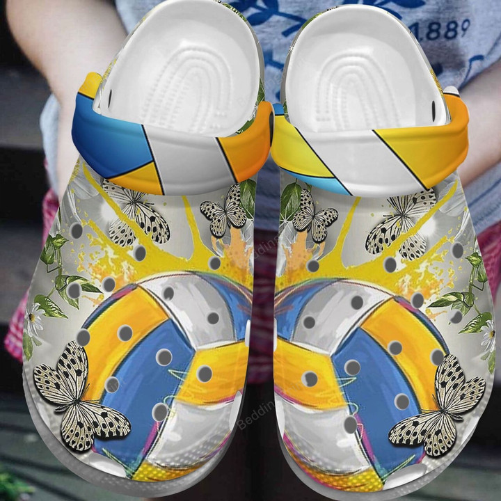 Volleyball Butterfly Crocs Crocband Clogs