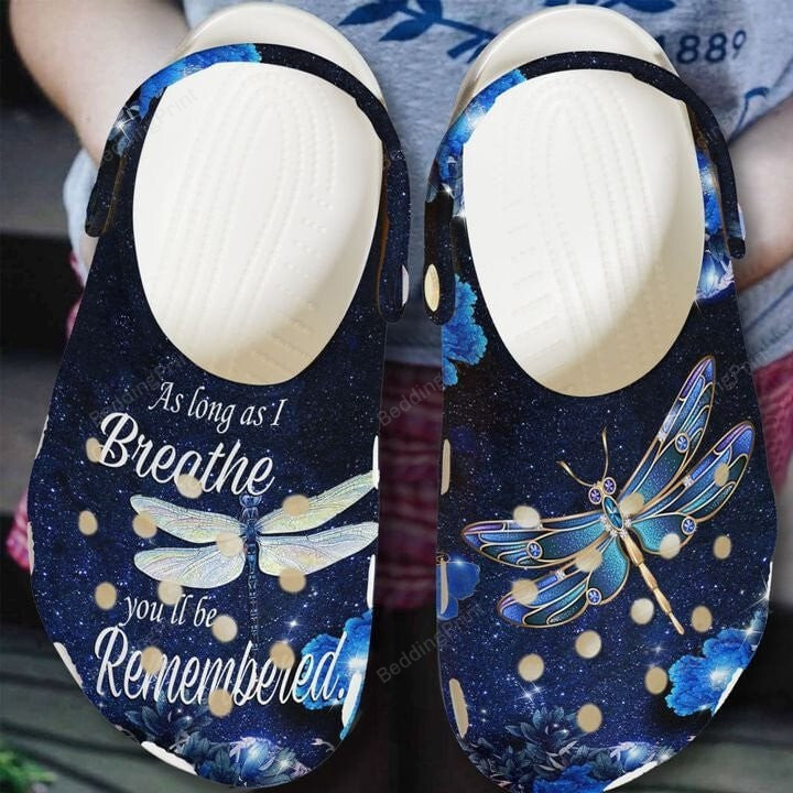 As Long As I Breathe Remember Beautiful Dragonfly Crocs Crocband Clogs
