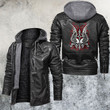 Bloody Cross Skulls And Wings Leather Jacket