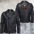 Tri-demon Skull Leather Jacket