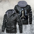 Let The Death Bless For Ya Motorcycle Skull Leather Jacket