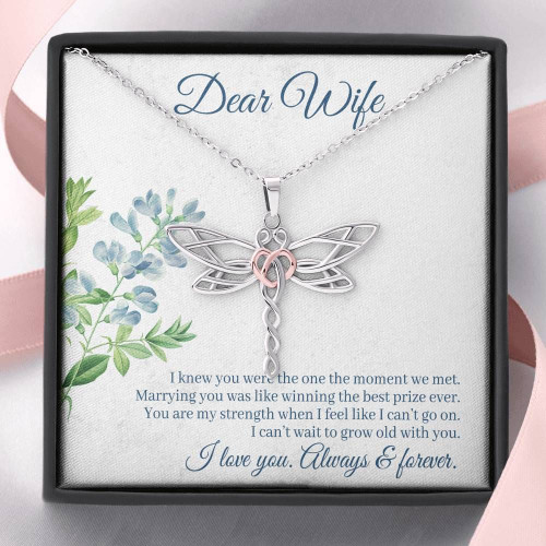 Dragonfly Necklace for Wife: can't wait to grow old with you