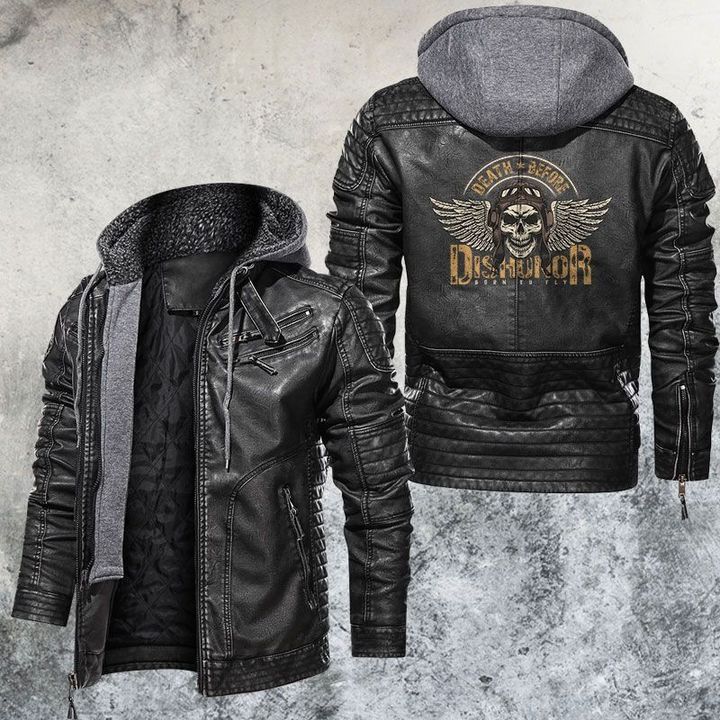 Death Before Dishonor Skull Leather Jacket