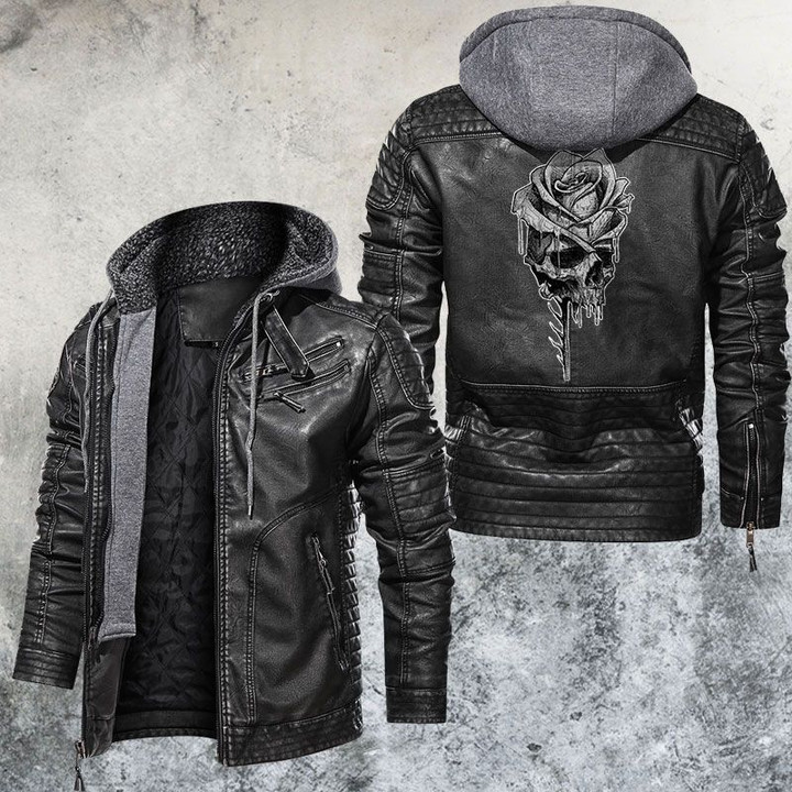 Skull and Rose Leather Jacket