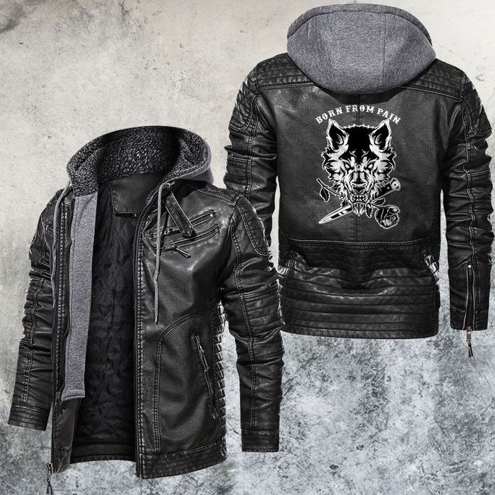 Born From Pain Wolf And Rose Leather Jacket