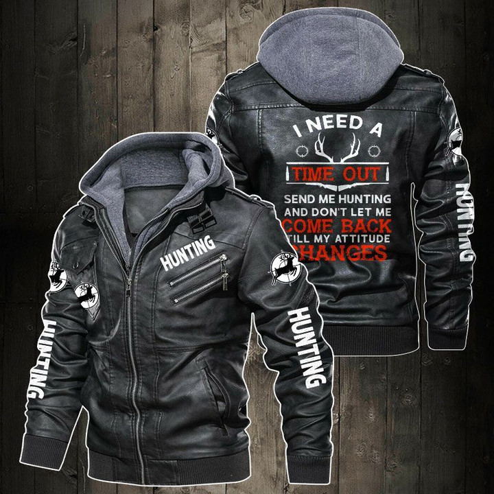 Personalized Name Hunting Club Leather Jacket