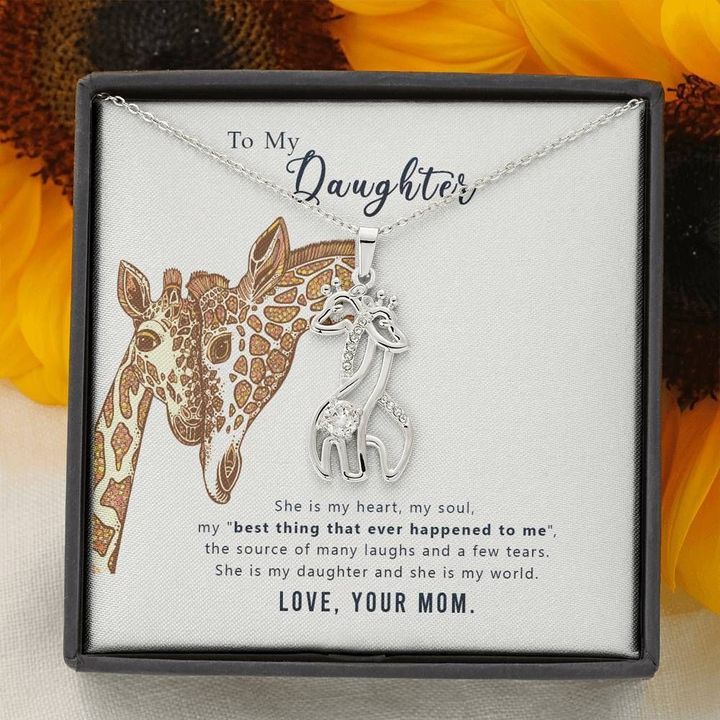 Giraffe Necklace for Daughter Best thing that ever happened to me