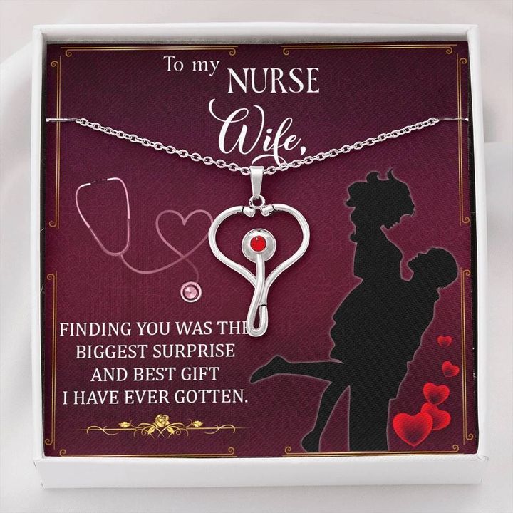 Stethoscope Necklace Nurse wife Best gift I have ever gotten