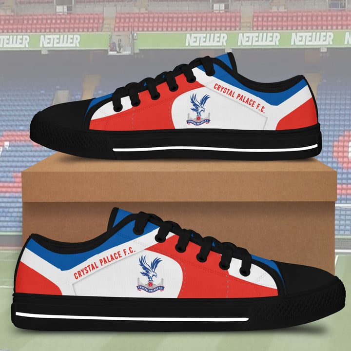 Crystal Palace FC Black White low top shoes for Fans SWIN0253