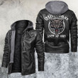 Fear The Wild Lone Wolf Motorcycle Rider Leather Jacket