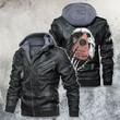 Meet The Death By Oujaboard Motorcycle Skull Leather Jacket