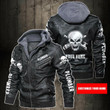 Personalized Name Plumber Skull Leather Jacket