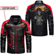 Indian Skull Custom Name Contrast Leather Jacket PTDA5076
