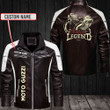 Moto guzzi Custom Name Contrast Leather Jacket PTDA5080
