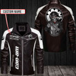 Can-Am Skull Custom Name Contrast Leather Jacket PTDA5081