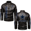 Dallas Cowboys 1912 New Stand Collar Leather Jacket PGMA2940